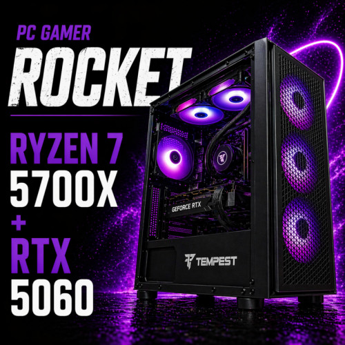 PC Gamer Rocket - Ryzen 7 5700x +RTX 5060-32Gb RAM -1To SSD