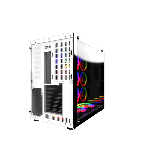 Boîtier PC Gamer ATX - Blanc RGB Crystal Sea - Boitier PC - Achat & prix
