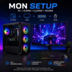 Setup gamer complet avec PC écran clavier souris personnalisable assemblé en France PC66