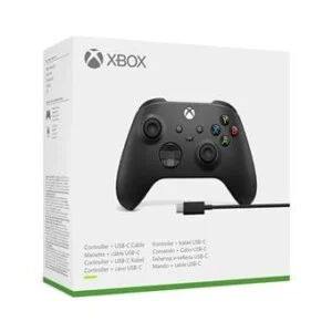 Manette sans Fil Xbox et PC Carbon Black + Cable USB C