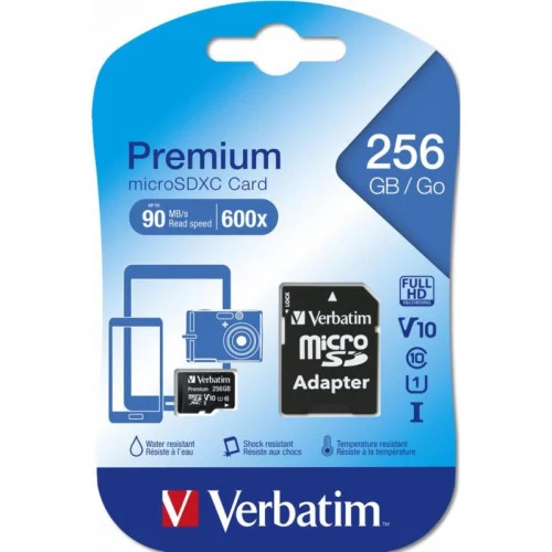 carte mémoire Micro SD 256 Gb verbatim