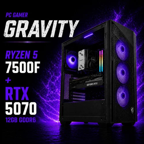 PC Gamer Gravity - Ryzen 5 7500F + RTX5070-32Go RAM -1To SSD