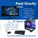 Pack PC Gamer Gravity R5 7500F-RX7800XT-32GB-1TO