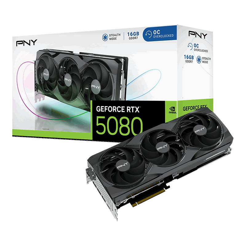 carte graphique PNY RTX 5080 16GB Overclocked Triple Fan