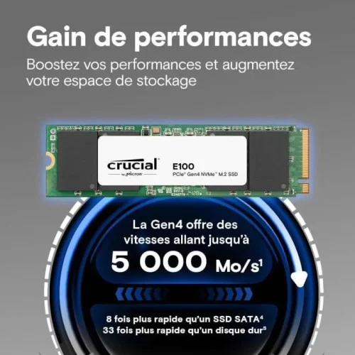 Crucial E100 1TO SSD M.2 NVME