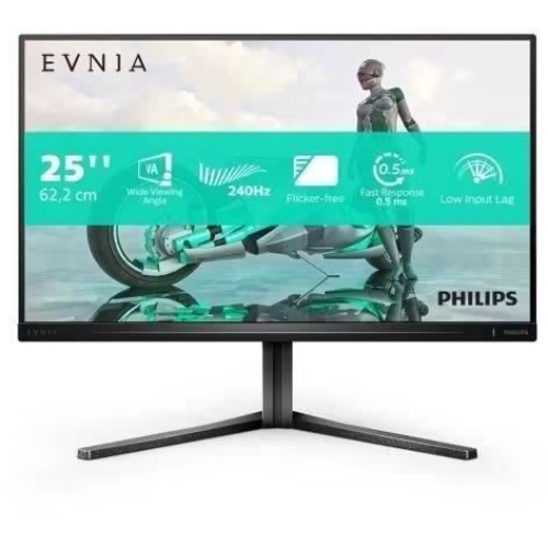 écran pc Philips 24,5" FHD, 240Hz, Dalle Fast VA, 0,5ms, Ajustable en hauteur