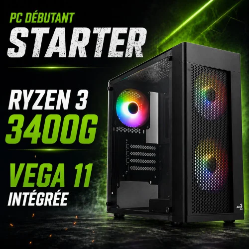 pc gamer PC e-sport Starter – Ryzen 3 3400G / Vega 8 / 16 Go / 500 Go SSD