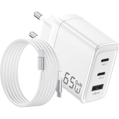 Chargeur 65w 3 ports USB + Cable USB C Duduo A29C