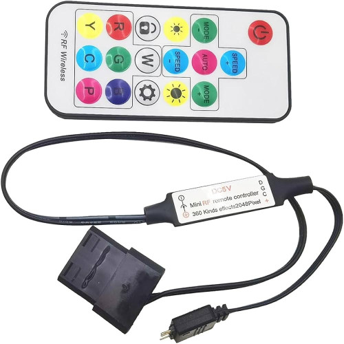 Contrôleur ARGB 3 broches 5v Molex avec télécommande