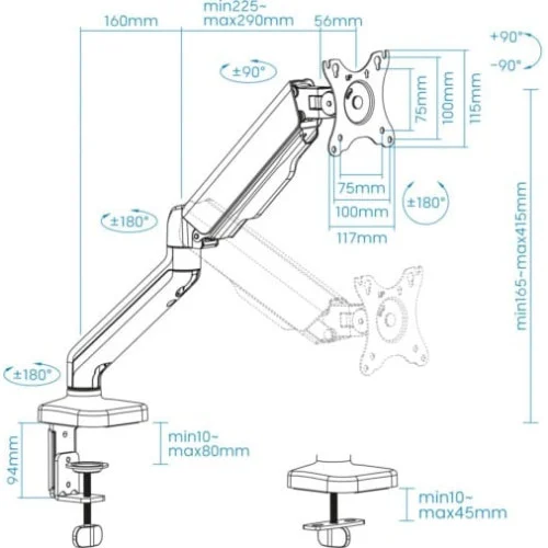 Support écran à fixer Tooq 17-32"